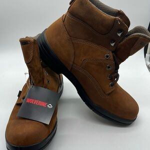 Wolverine Durashock Slip Resistant work boots, Brown Leather, Size 11.5